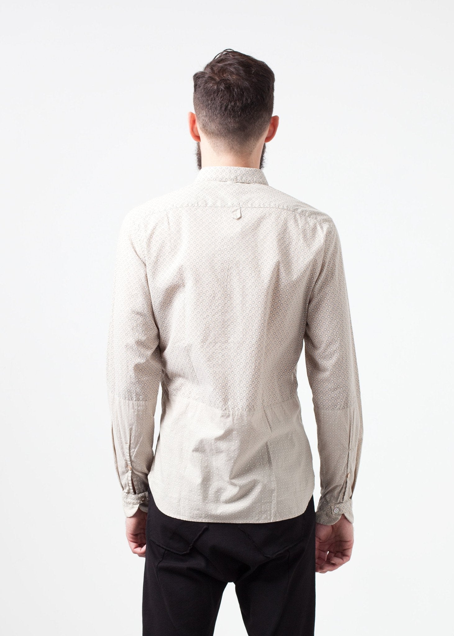 Patterned Button Up in Beige - DrakeJack