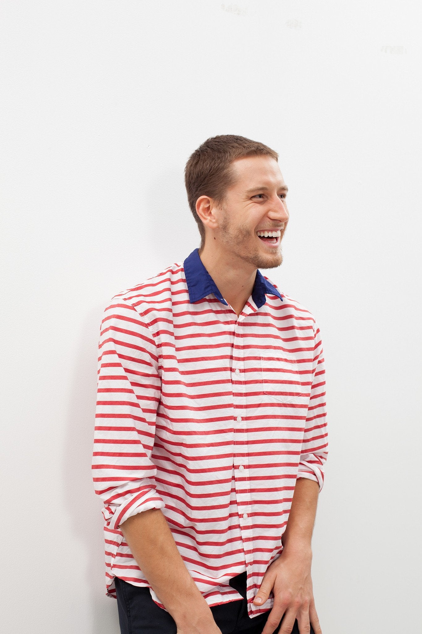 Luke Shirt in Red Stripe - DrakeJack