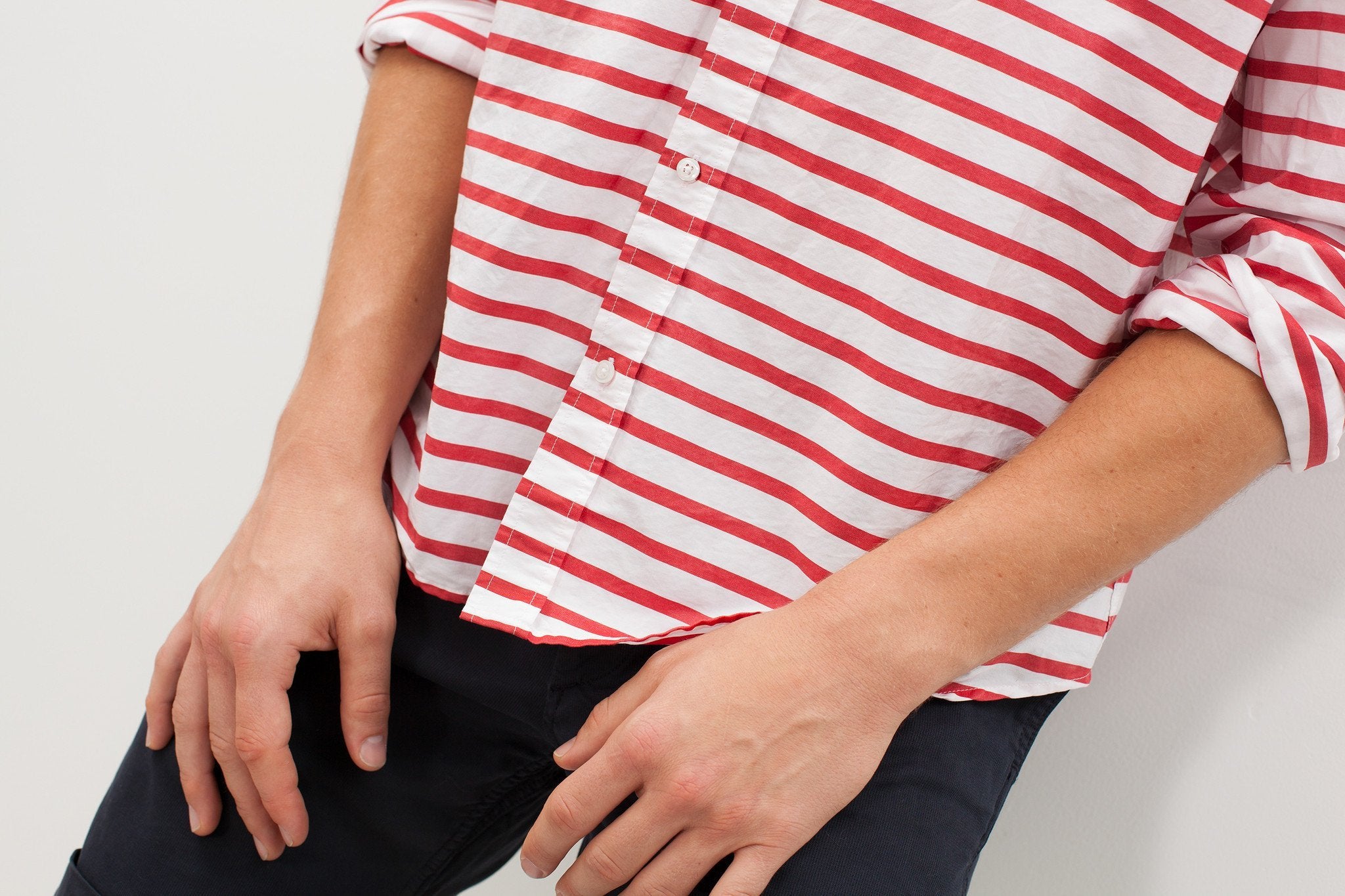 Luke Shirt in Red Stripe - DrakeJack