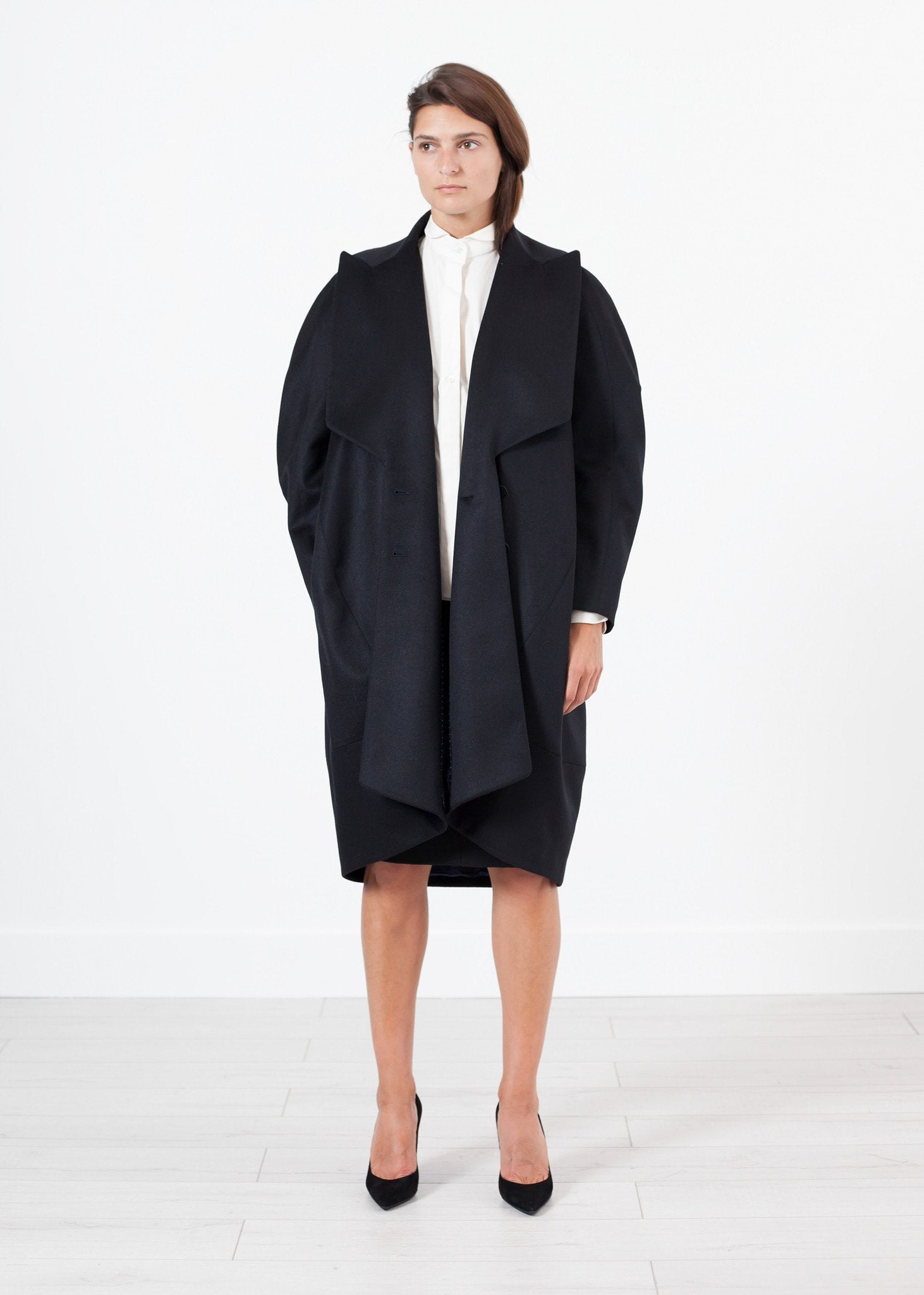 Shahmeena Cocoon Coat in Black - DrakeJack