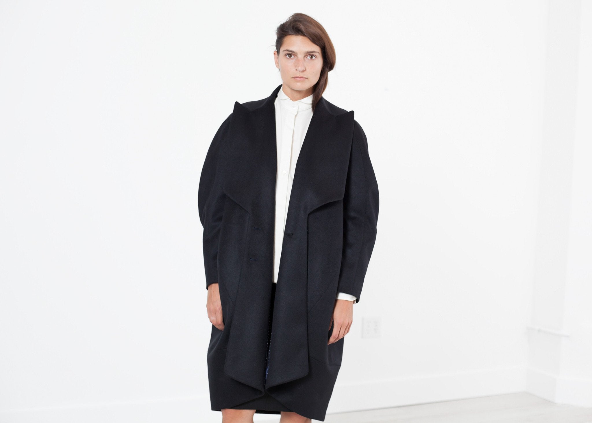 Shahmeena Cocoon Coat in Black - DrakeJack