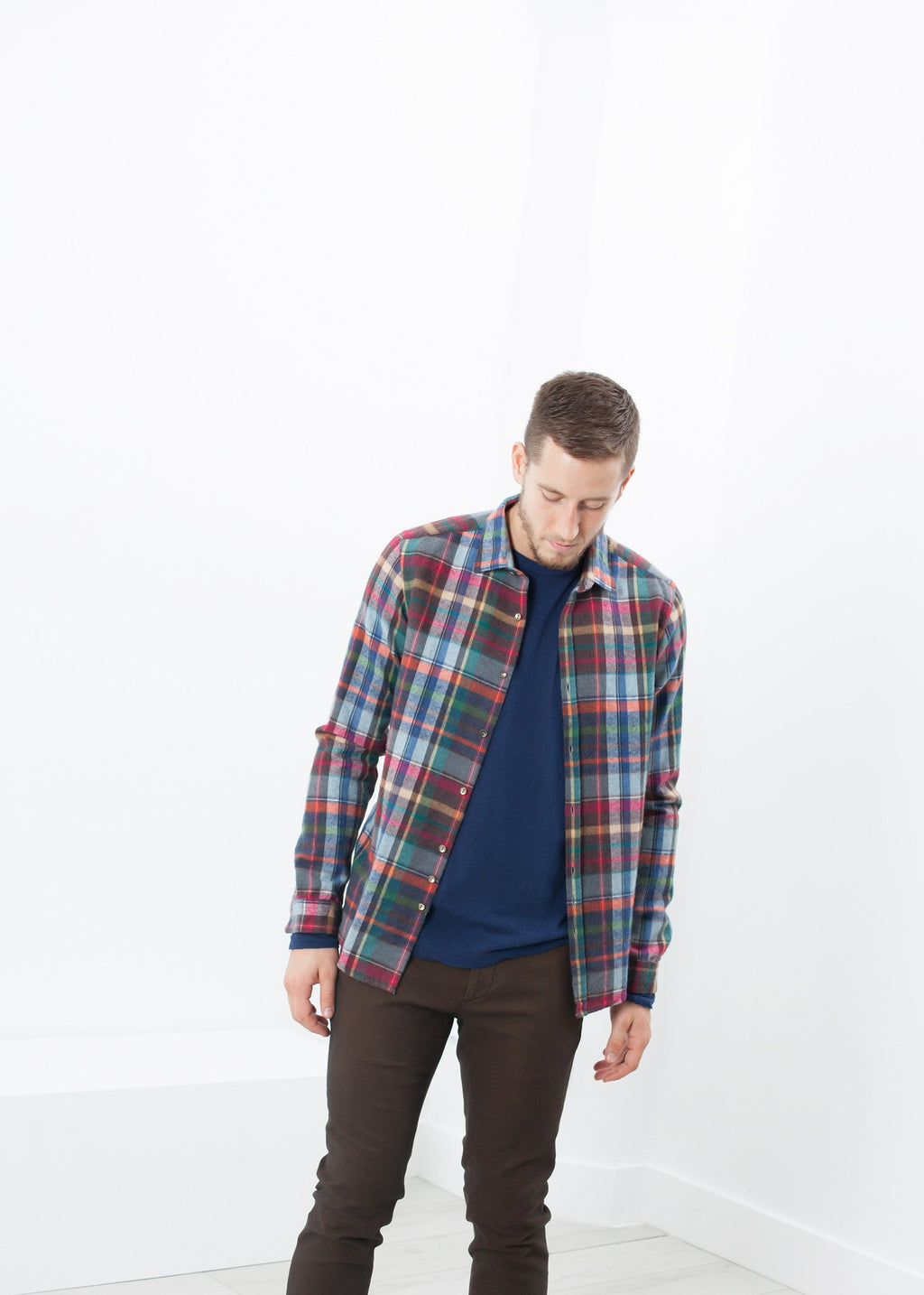 Riccardo Button-Up in Plaid Multi - DrakeJack