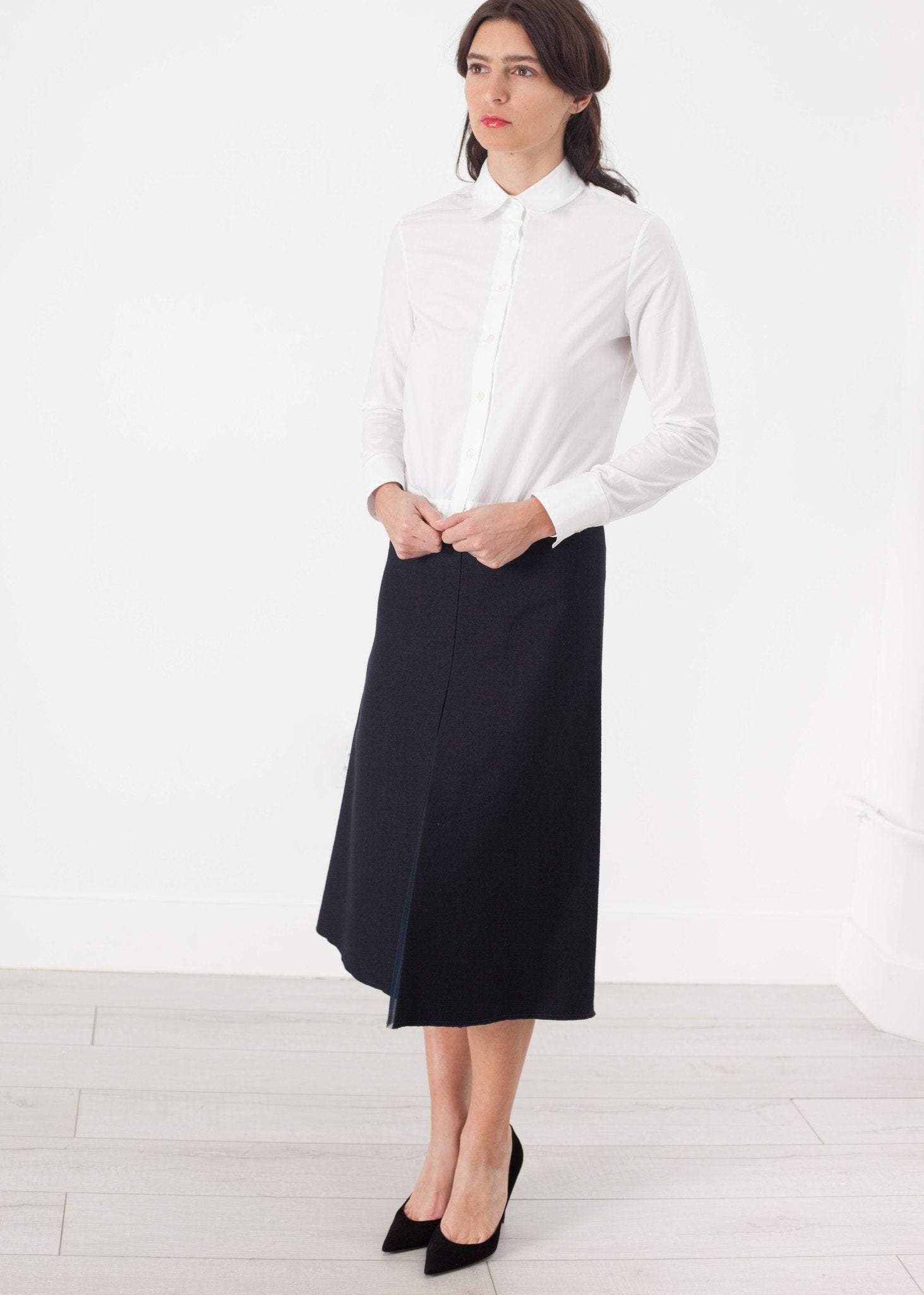 Tulle Pleat Skirt in Navy - DrakeJack