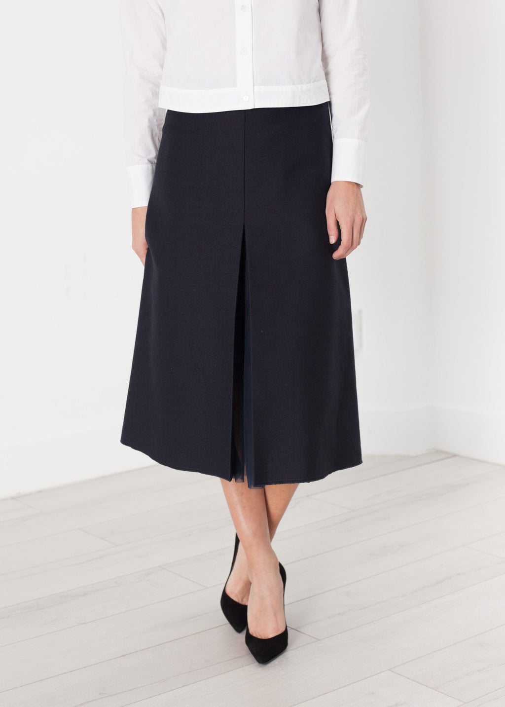 Tulle Pleat Skirt in Navy - DrakeJack