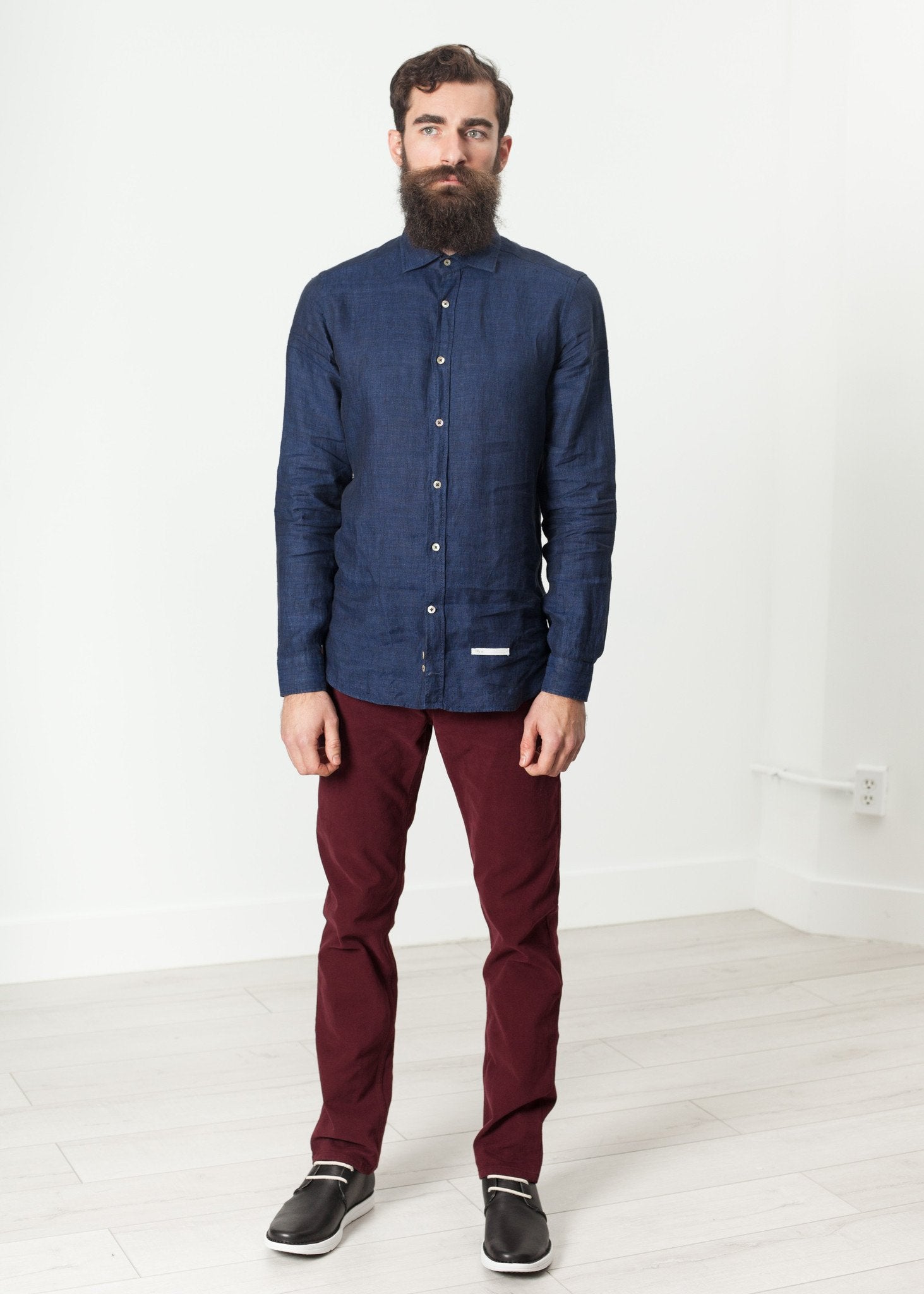 Button Up Shirt in Navy - DrakeJack
