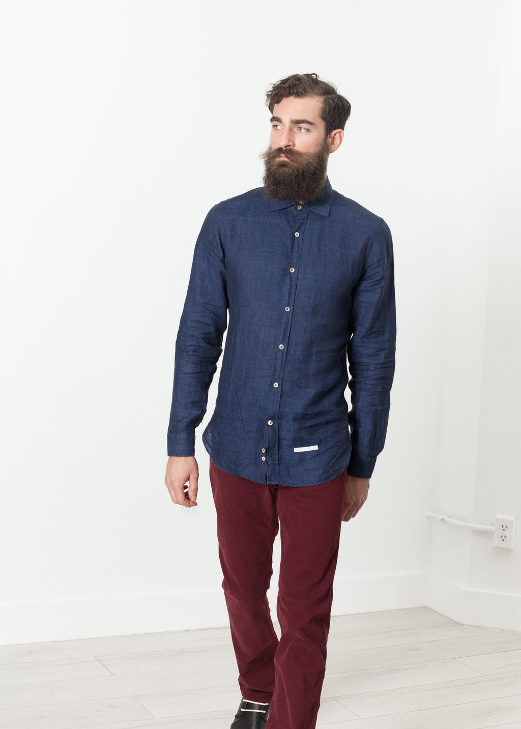 Button Up Shirt in Navy - DrakeJack