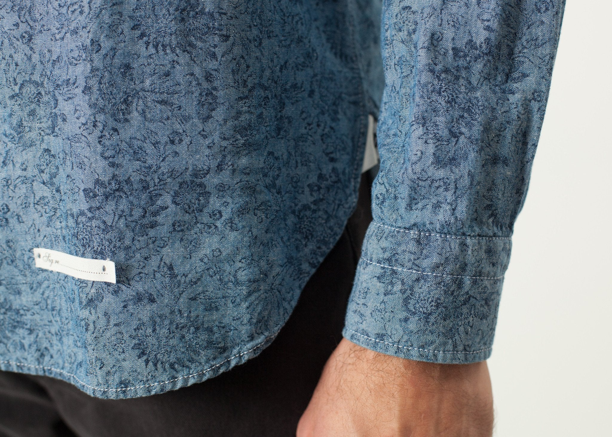 Floral Button-Up in Blue - DrakeJack