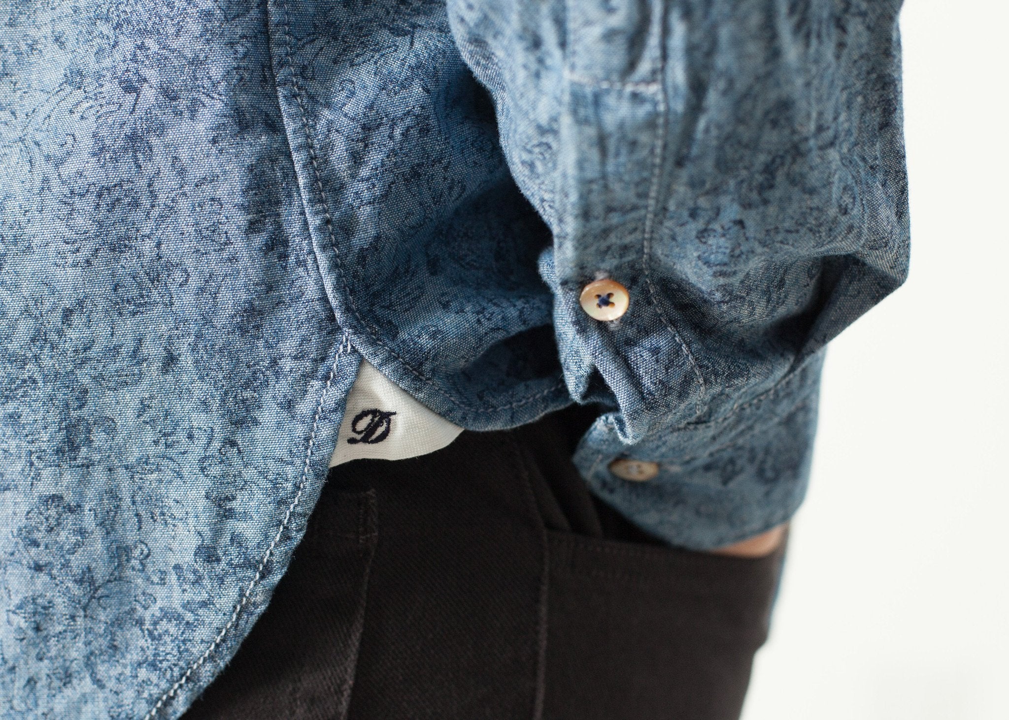 Floral Button-Up in Blue - DrakeJack