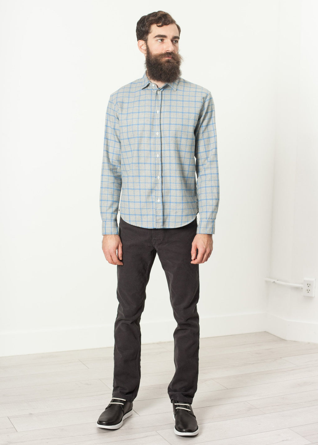 Paul Shirt in Grey Flannel - DrakeJack