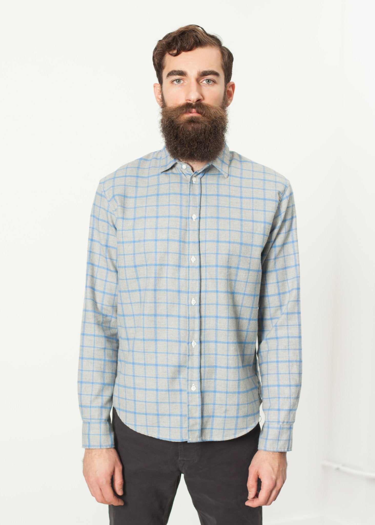 Paul Shirt in Grey Flannel - DrakeJack