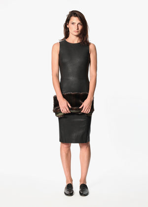 Iranta Leather Dress in Black - DrakeJack