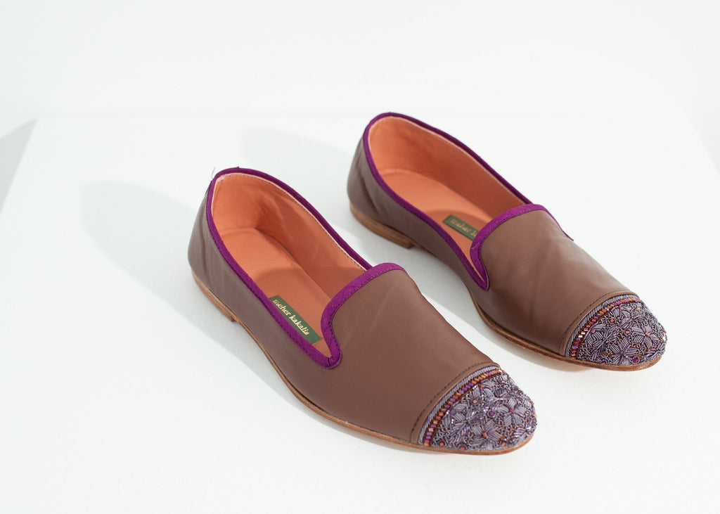 Bizi Cap Toe Loafer in Rose/Aubergine - DrakeJack