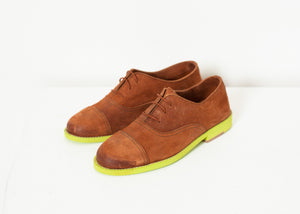 Suede Oxford in Natural/Lime - DrakeJack