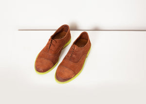 Suede Oxford in Natural/Lime - DrakeJack